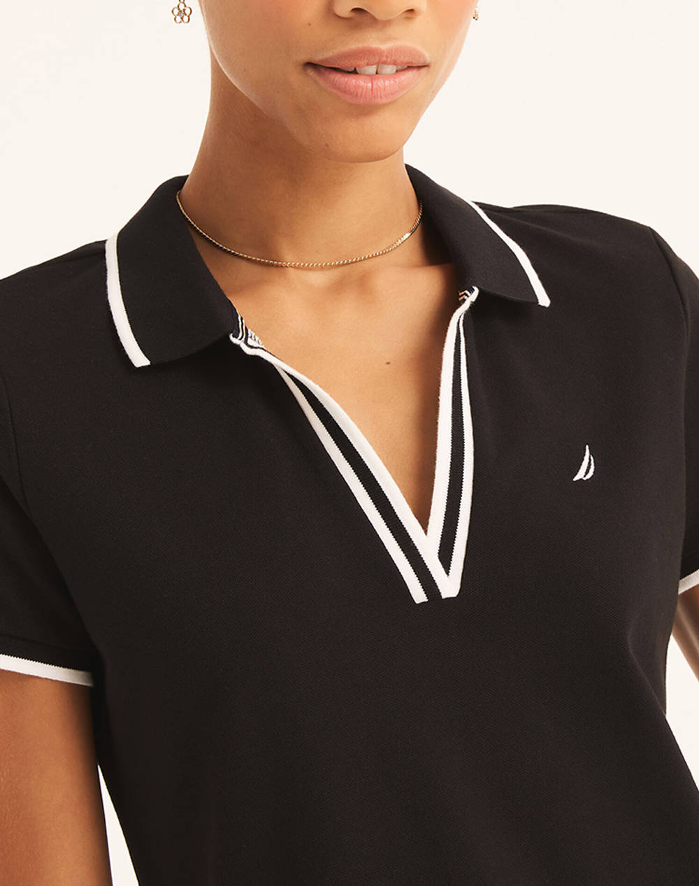 NAUTICA ROCHIE S/S TIPPED KNIT OCEAN POLO DRESS