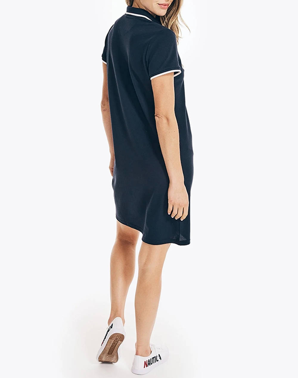 NAUTICA ROCHIE S/S TIPPED KNIT OCEAN POLO DRESS