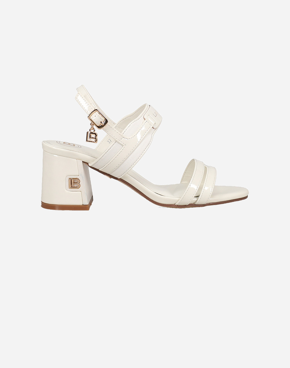 LAURA BIAGIOTTI 9048 SANDALE LACUITE CU DOUA BARETE SI CUREA WHITE