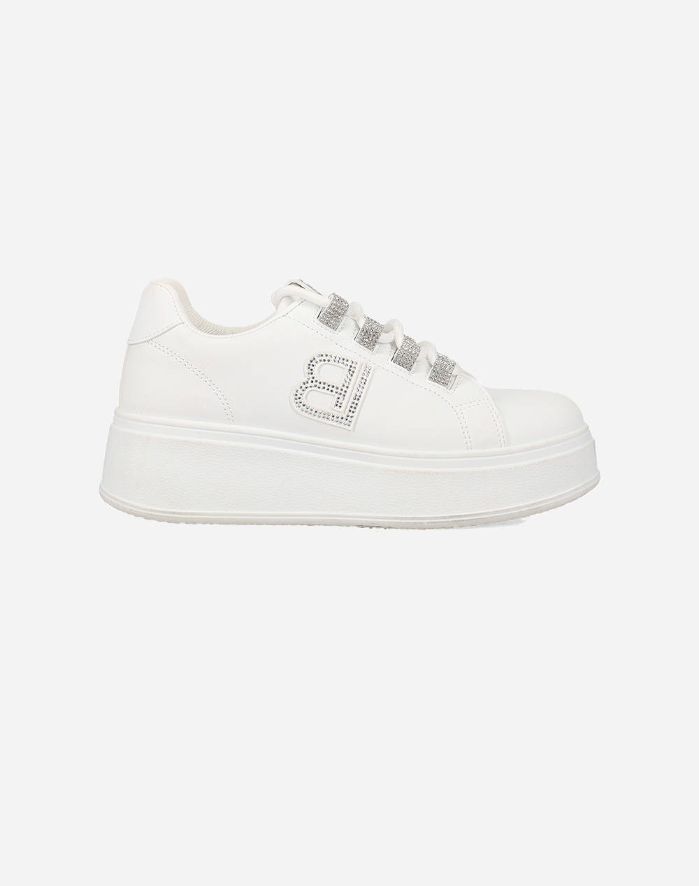 LAURA BIAGIOTTI 8932 INCALTAMINTE CASUAL CU SIRETURI STRASS WHITE