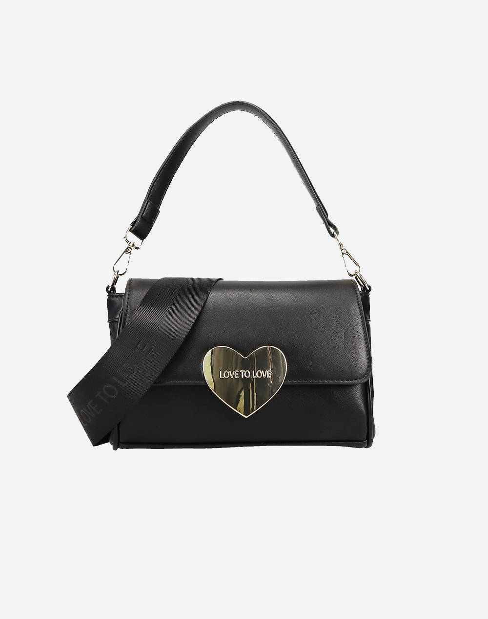 LOVE TO LOVE by GAI MATTIOLO LTL16 GEANTA CU INCHIZATOARE IN FORMA DE INIMA BLACK