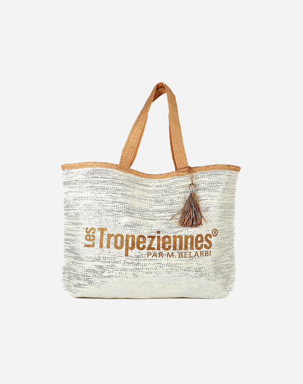 LES TROPEZIENNES PAN-TZ-01 GEANTA DE PLAJA MATERIAL CU LITERE WHITE