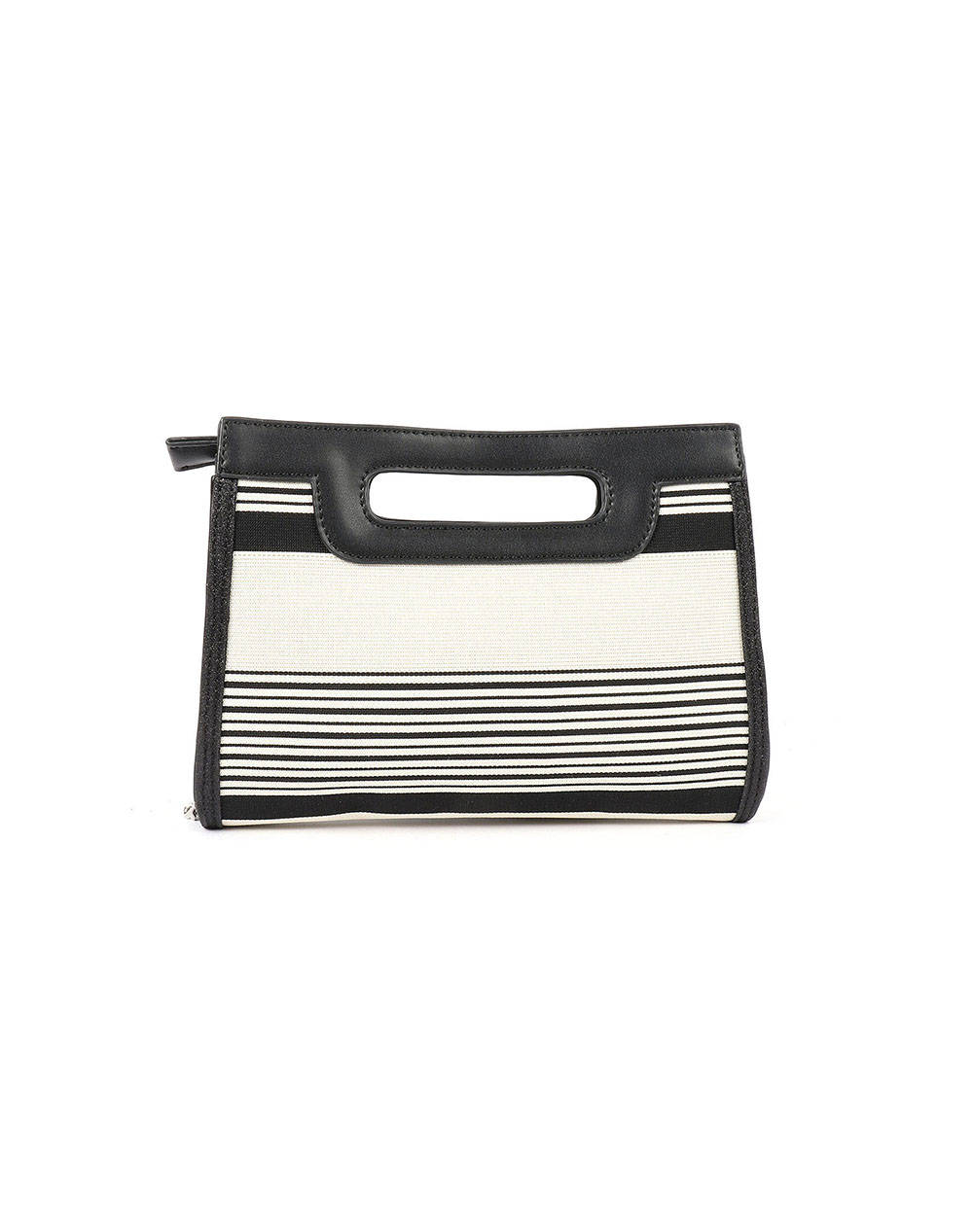 LES TROPEZIENNES NAL-TZ-04 GEANTA TESATURA CU DUNGI WHITE/BLACK
