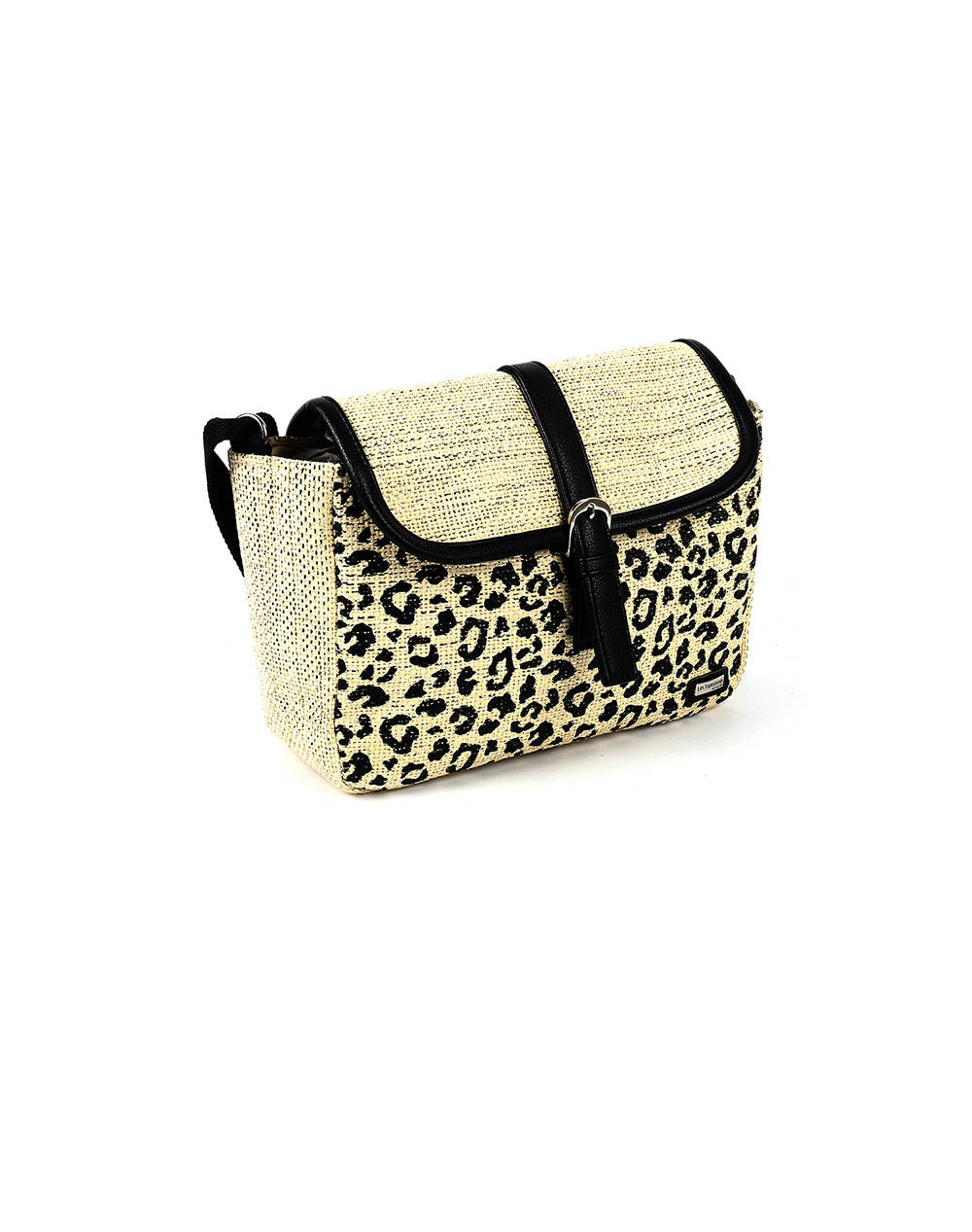 LES TROPEZIENNES KAI-TZ-02 GEANTA CROSSBODY TESATURA CU DESIGN LEOPARD BEIGE (Dimensiuni: 26 x 17 x 9cm.)