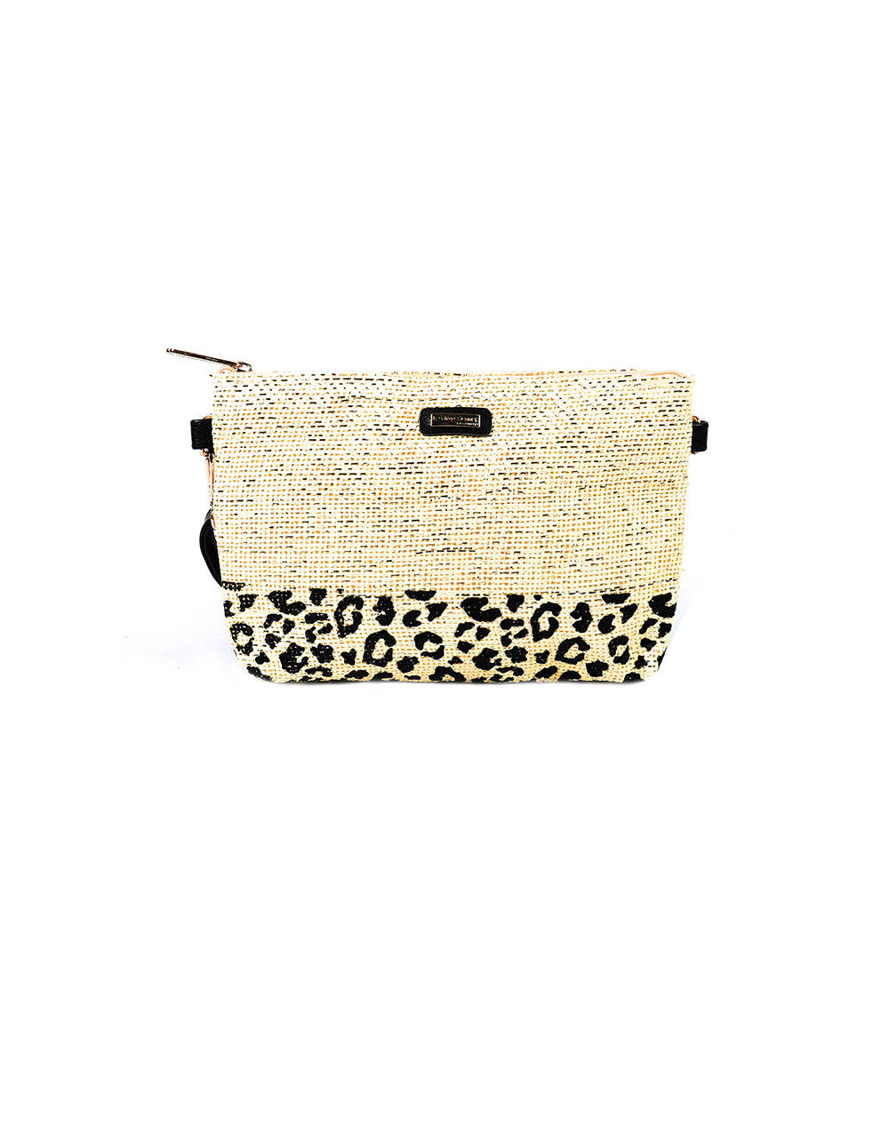 LES TROPEZIENNES KAI-TZ-04 GEANTA CROSSBODY TESATURA CU DESIGN LEOPARD BEIGE (Dimensiuni: 21 x 16 x 4cm.)