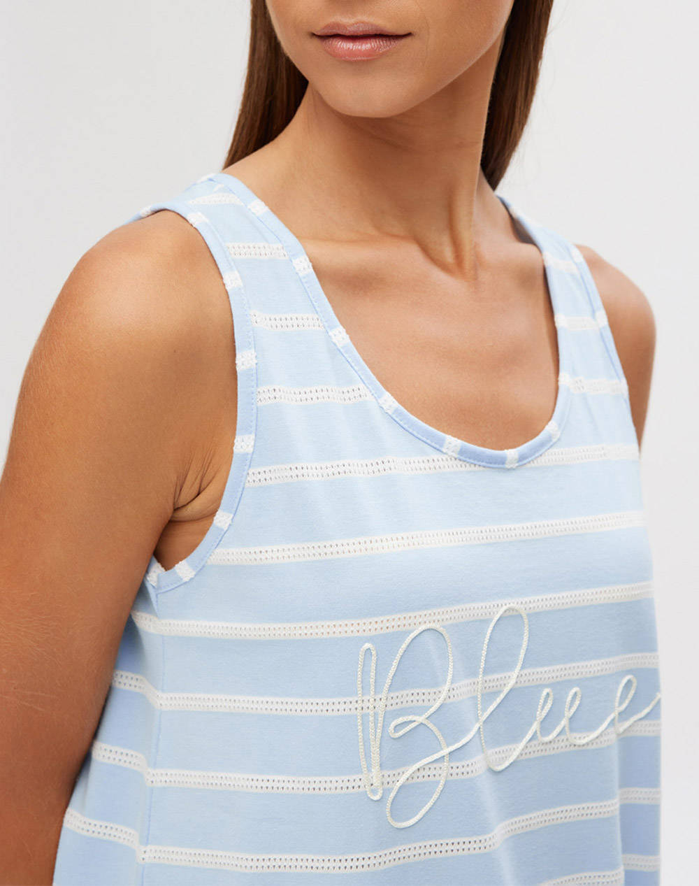 MINERVA CAM.NOAP.DAMA S/J JACQUARD CU DUNGI BLUE