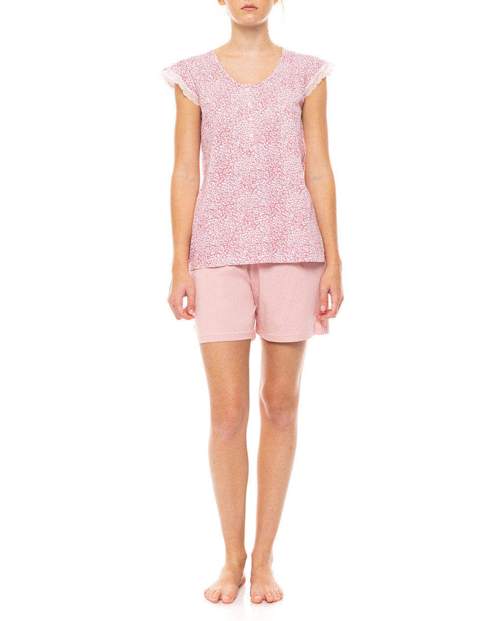 PINK LABEL PYJAMA SHORTS LEOPARD ROSE