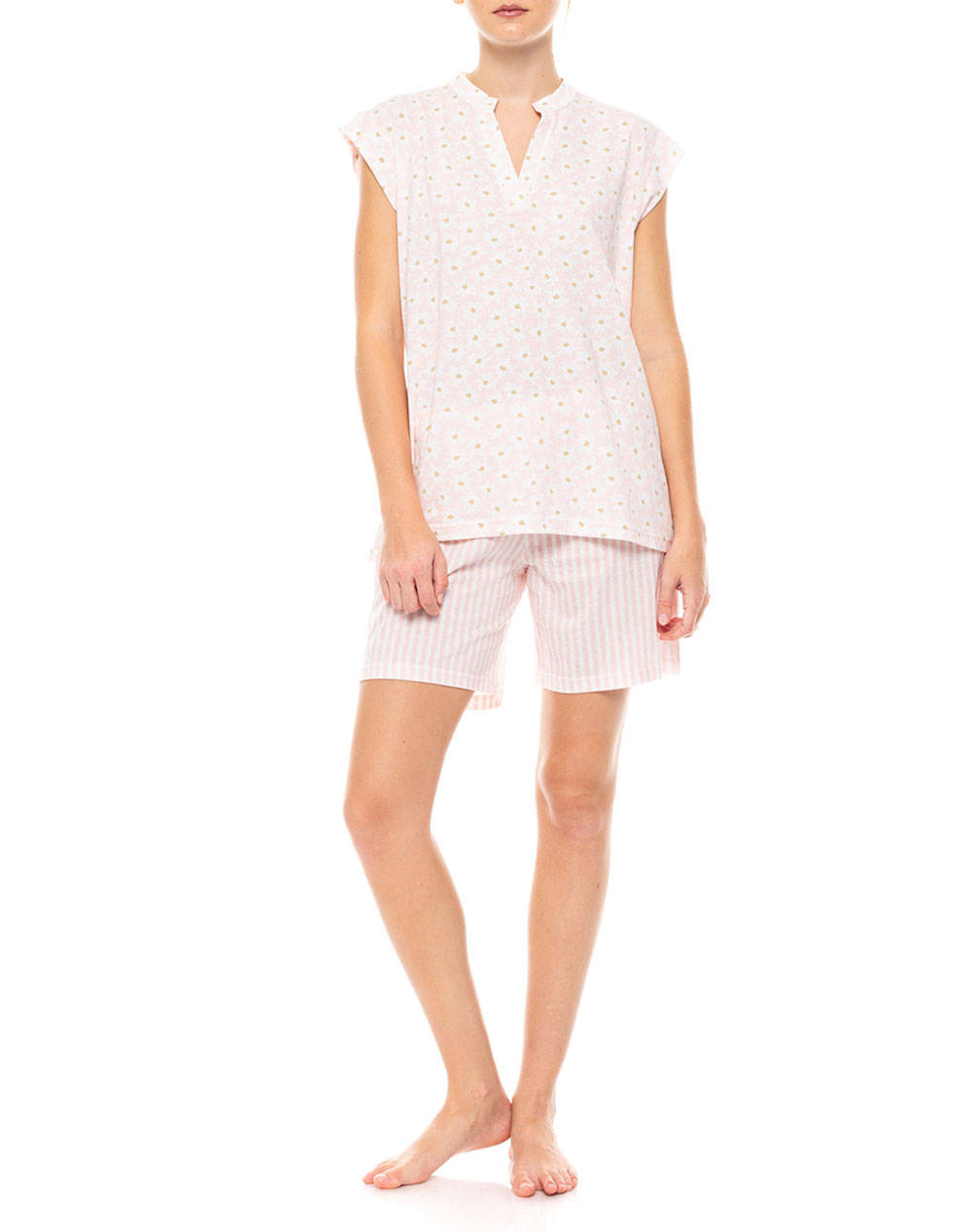 PINK LABEL PYJAMA SHORTS PINK DAISY