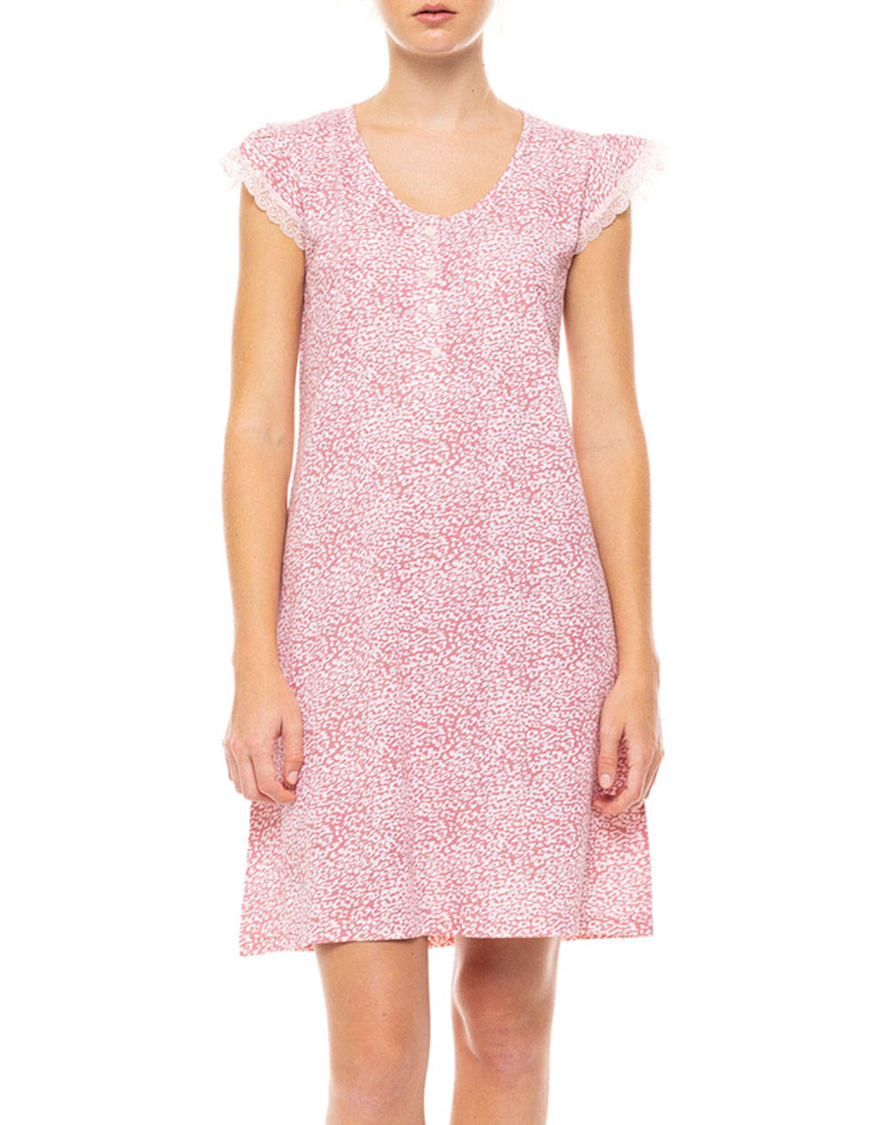 PINK LABEL NIGHTGOWN LEOPARD ROSE