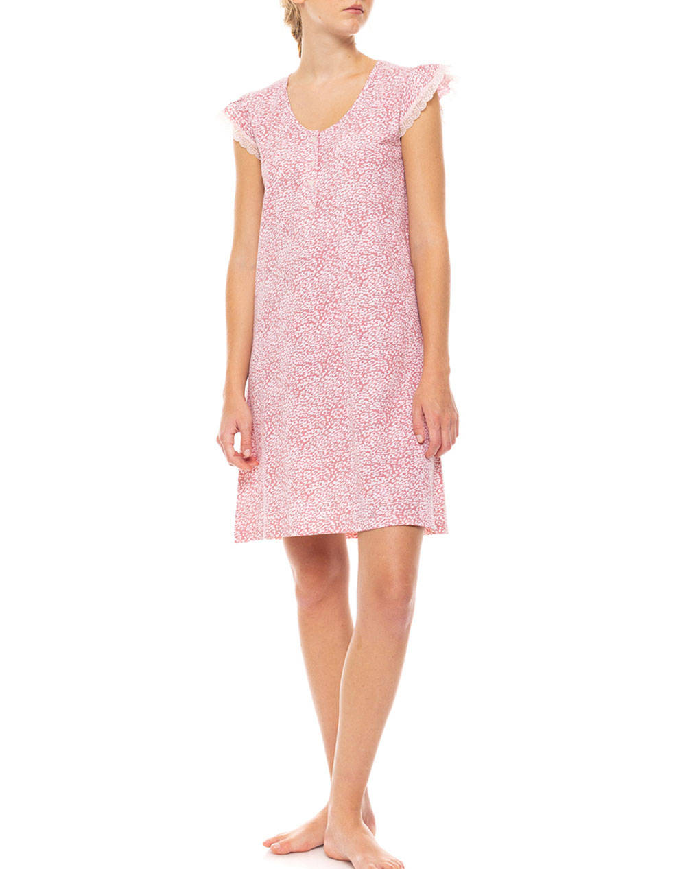 PINK LABEL NIGHTGOWN LEOPARD ROSE