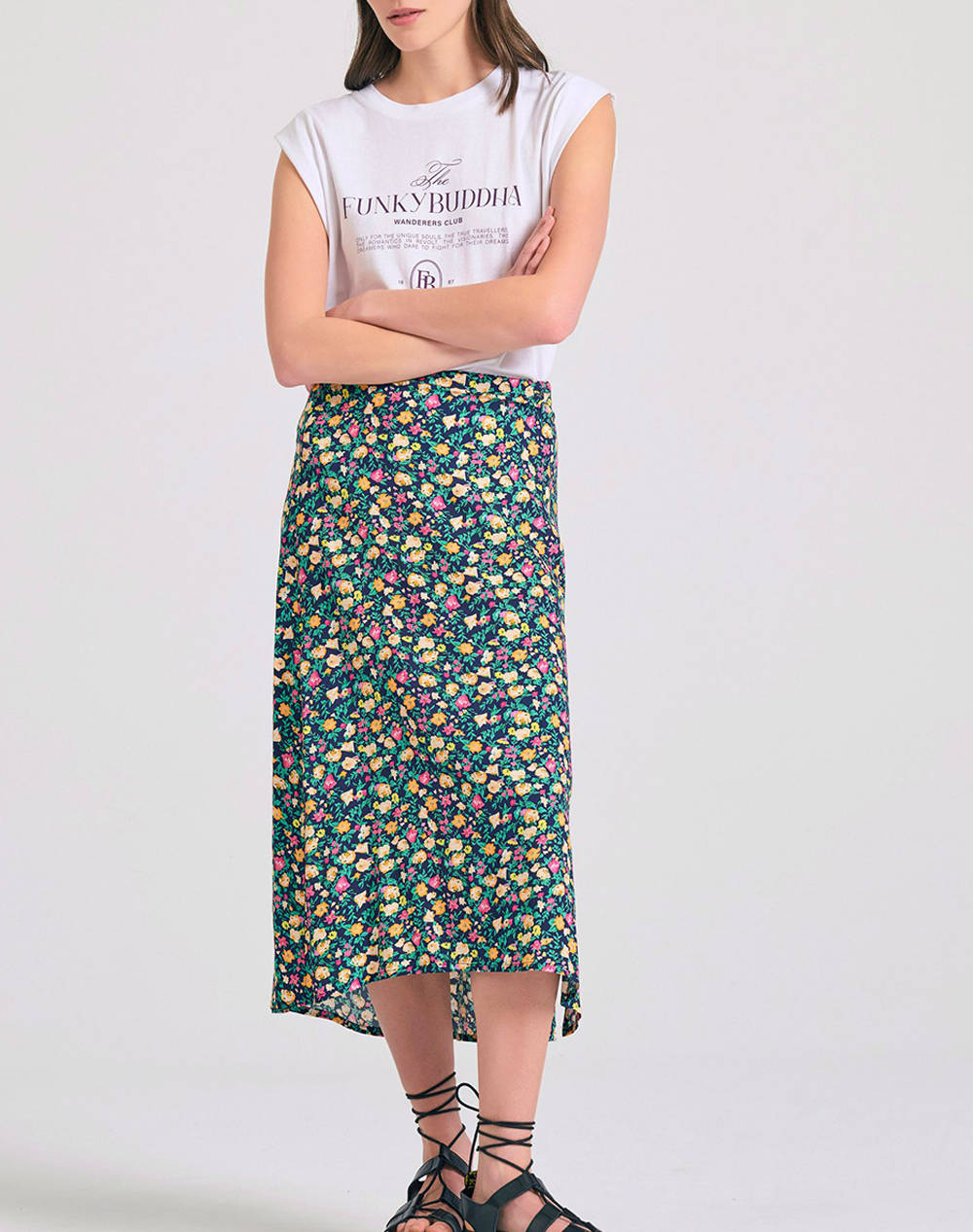 FUNKY BUDDHA Fusta midi de dama