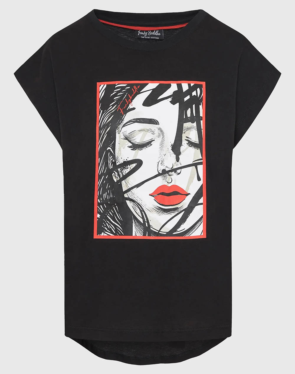 FUNKY BUDHA Bluza de dama Maneca Scurta Cu imprimeu