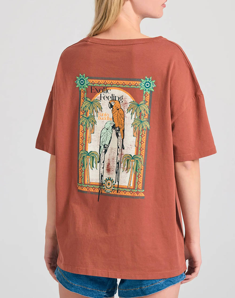 FUNKY BUDHA Bluza de dama Maneca Scurta Cu imprimeu