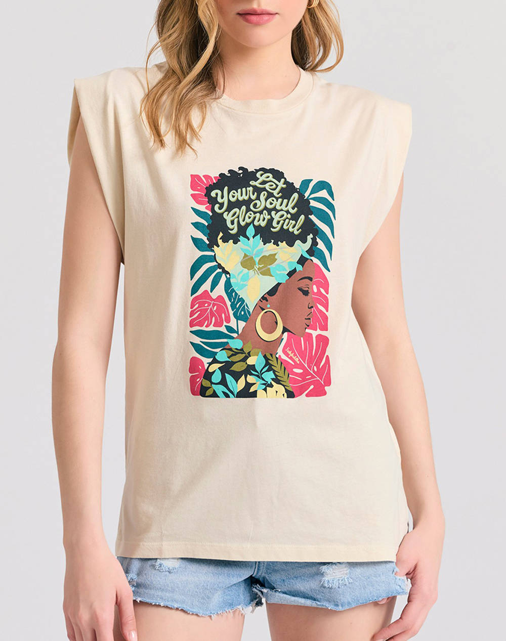 FUNKY BUDDHA Bluza de dama Fara Maneca Cu Imprimeu