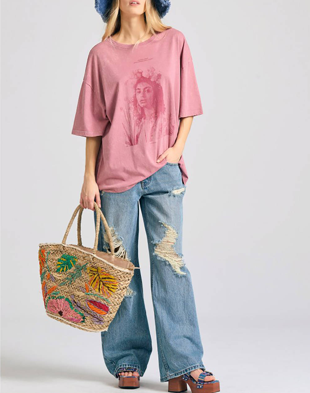 FUNKY BUDDHA Bluza De Dama Maneca Scurta Cu Imprimeu