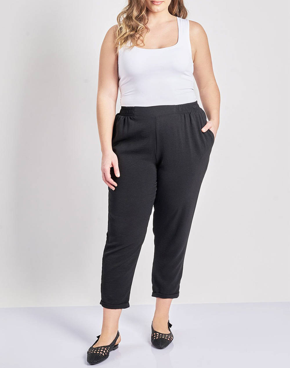 PARABITA Pantaloni washed cu rever