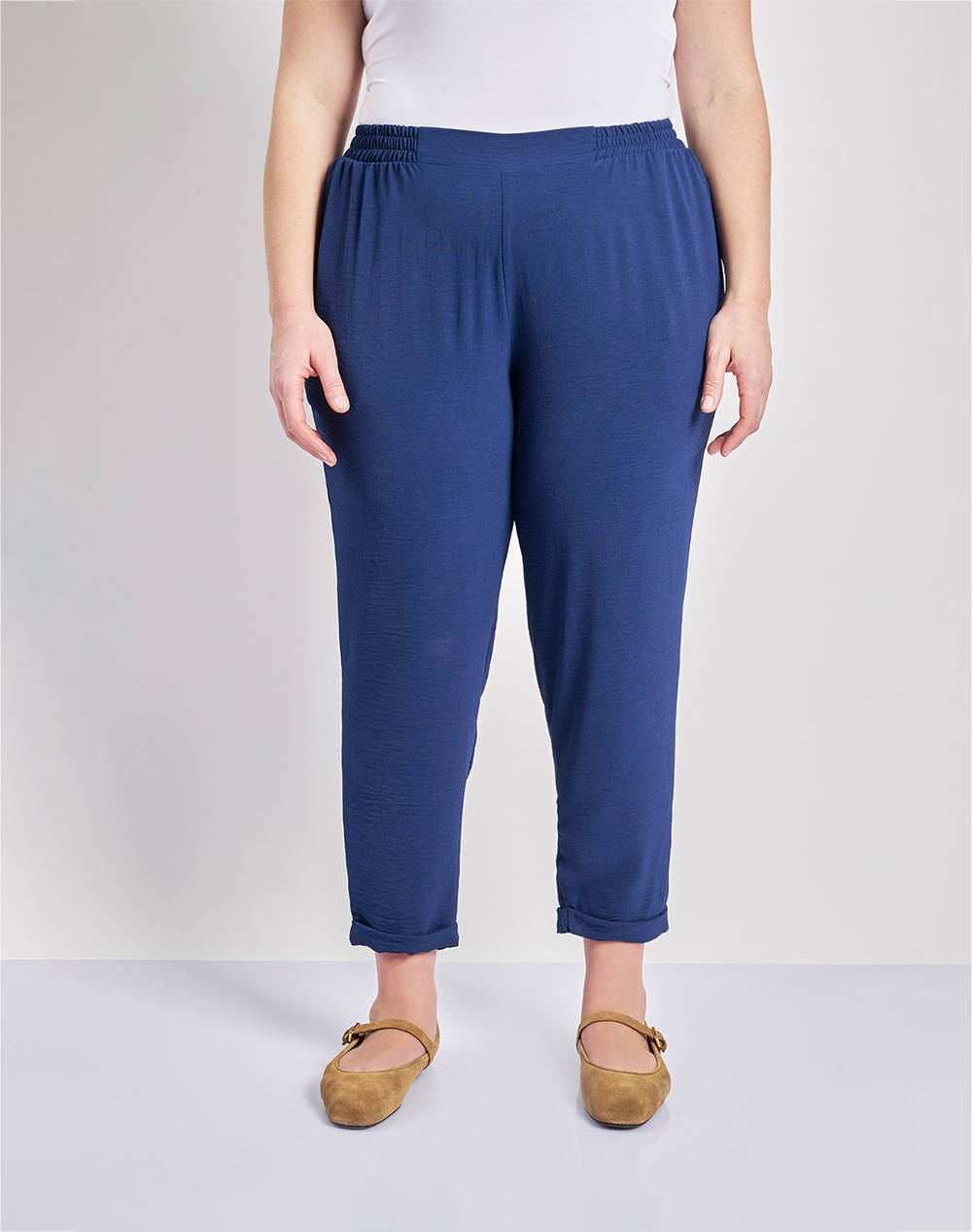 PARABITA Pantaloni washed cu rever