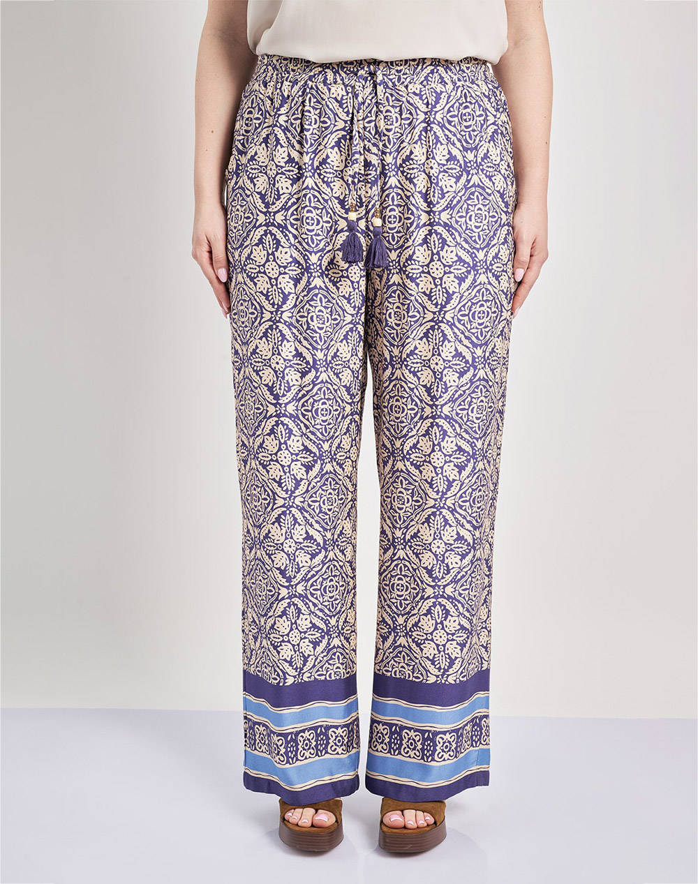PARABITA Pantaloni boho din satin