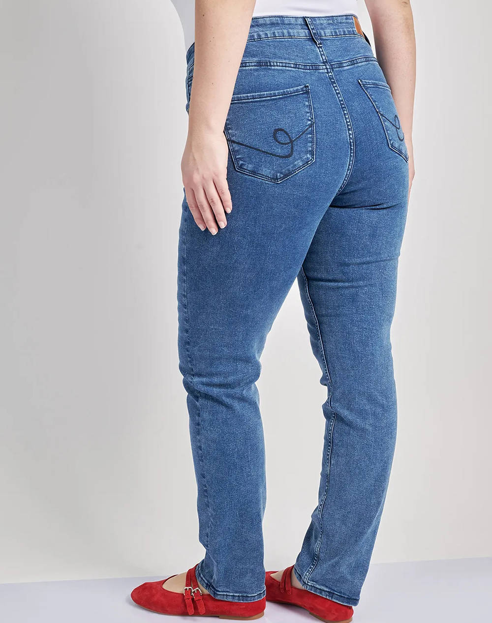 PARABITA Denim slim fit pantaloni albastrii