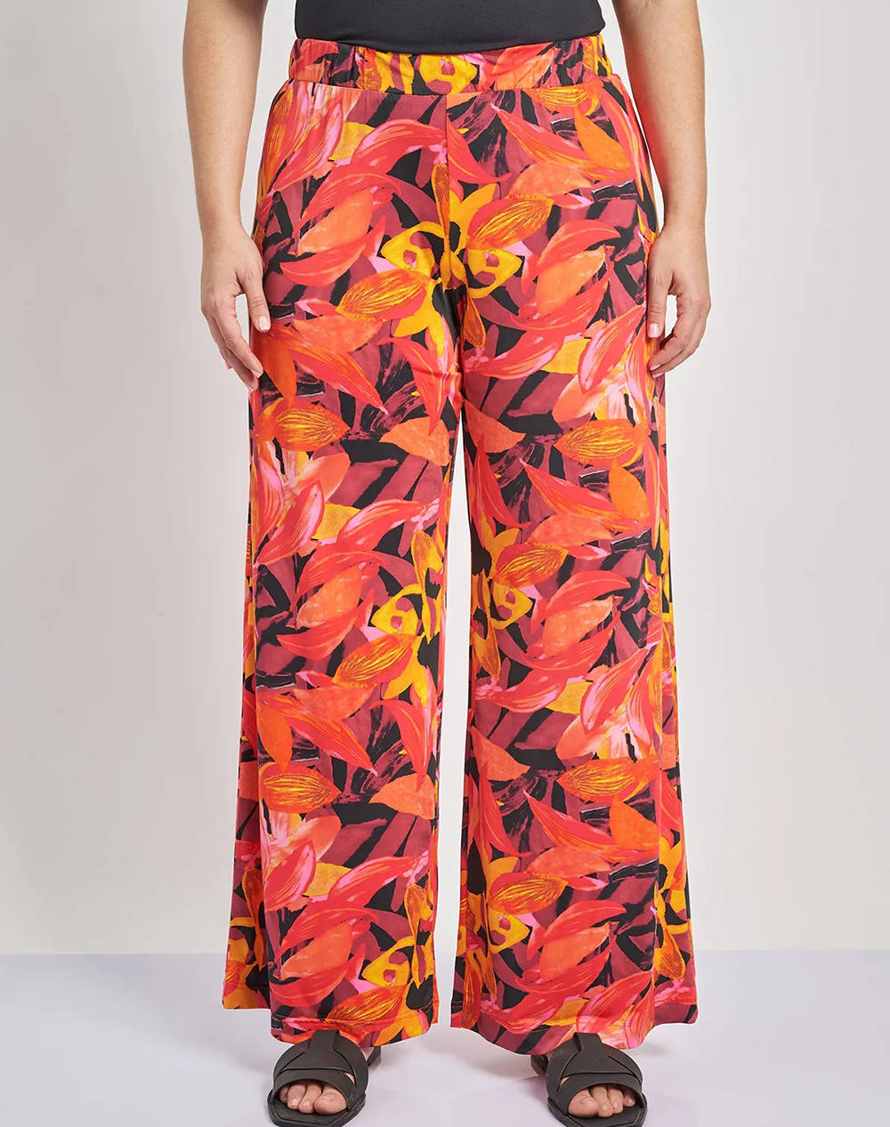 PARABITA Pantaloni elastici cu imprimeu floral
