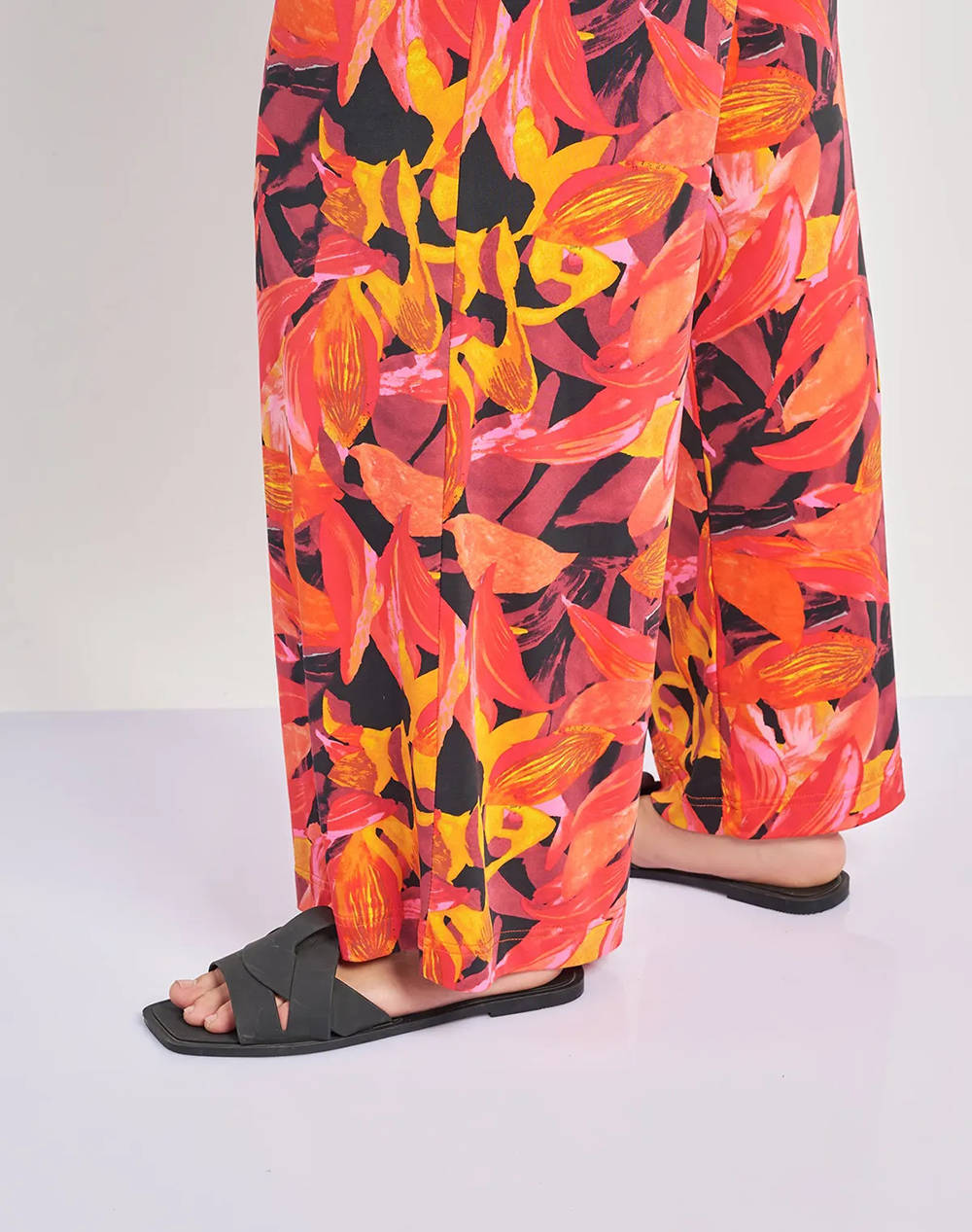 PARABITA Pantaloni elastici cu imprimeu floral