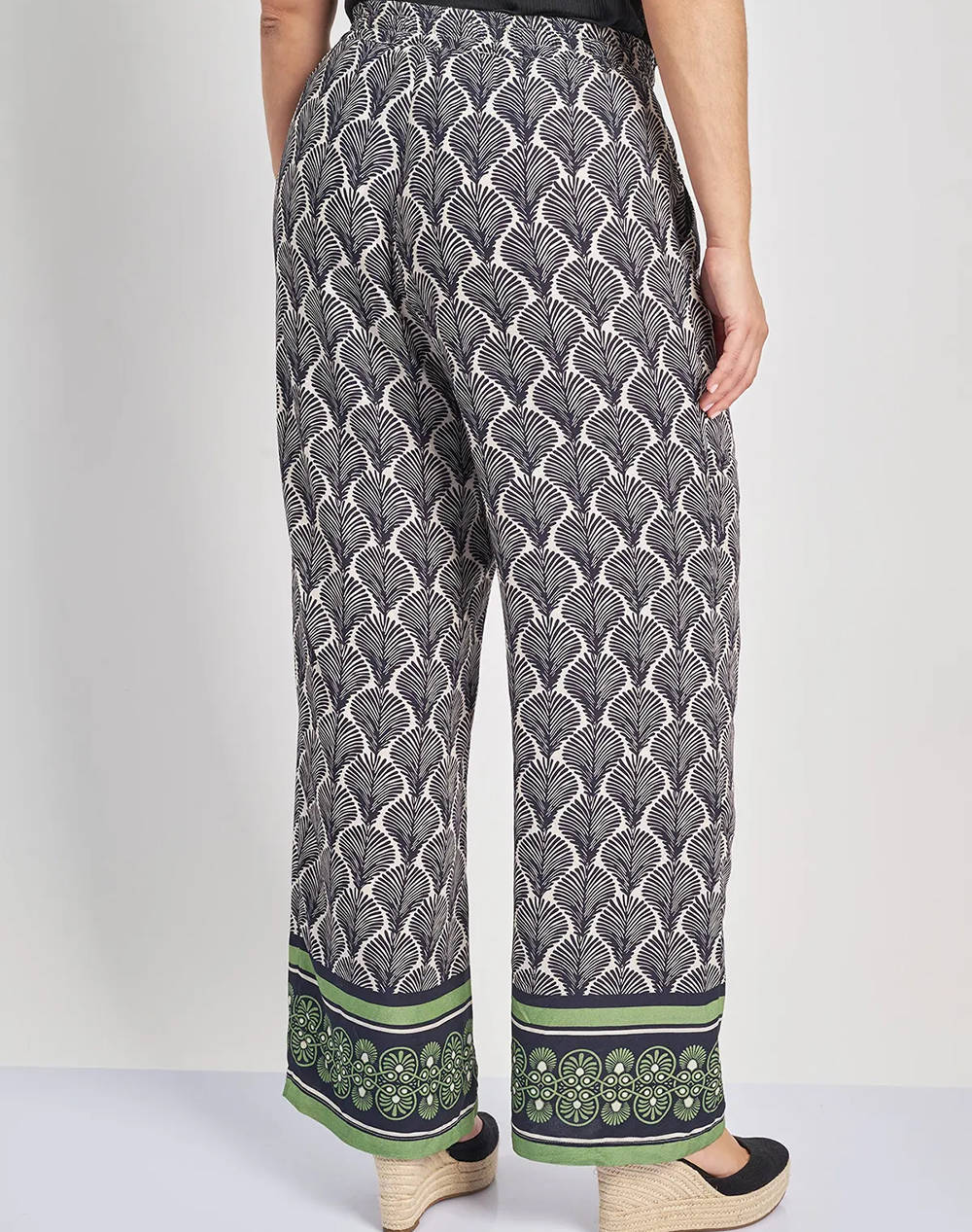 PARABITA Pantaloni de vascoza cu imprimeu scoica