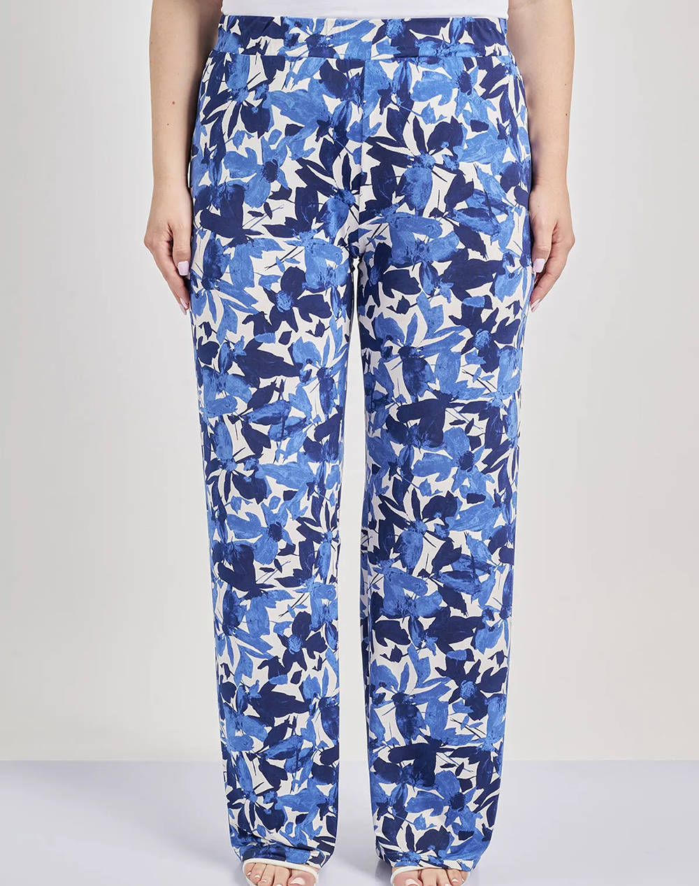 PARABITA Pantaloni jersey cu imprimeu floral