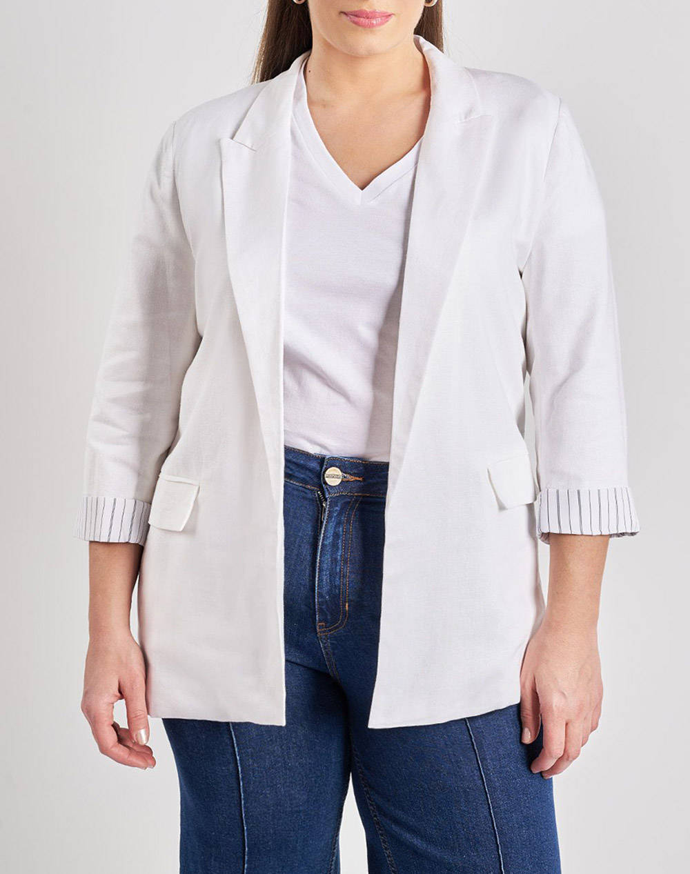 PARABITA Blazer din tesatura de in