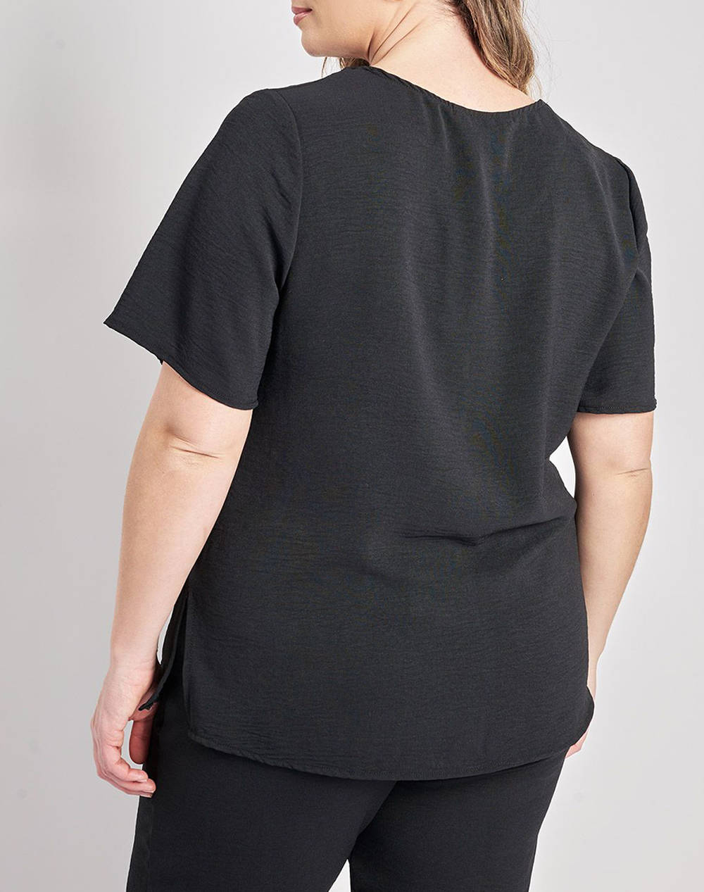 PARABITA Bluza washed cu decolteu V si pliuri in fata