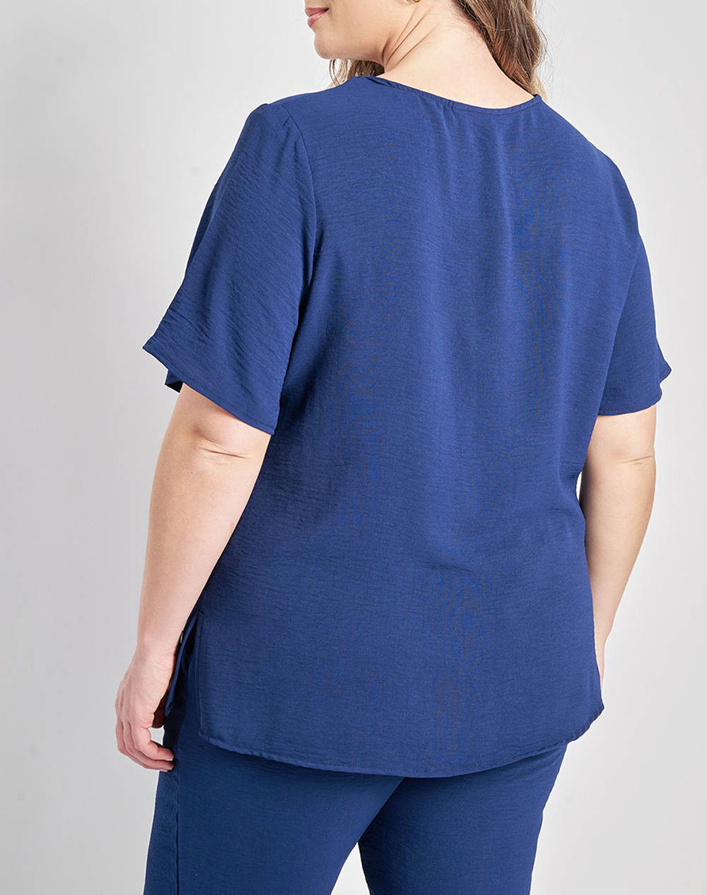 PARABITA Bluza washed cu decolteu V si pliuri in fata