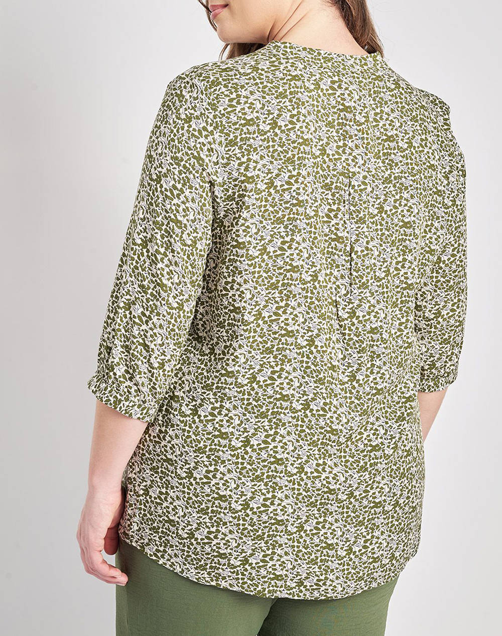 PARABITA Bluza din vascoza cu imprimeu floral cu V