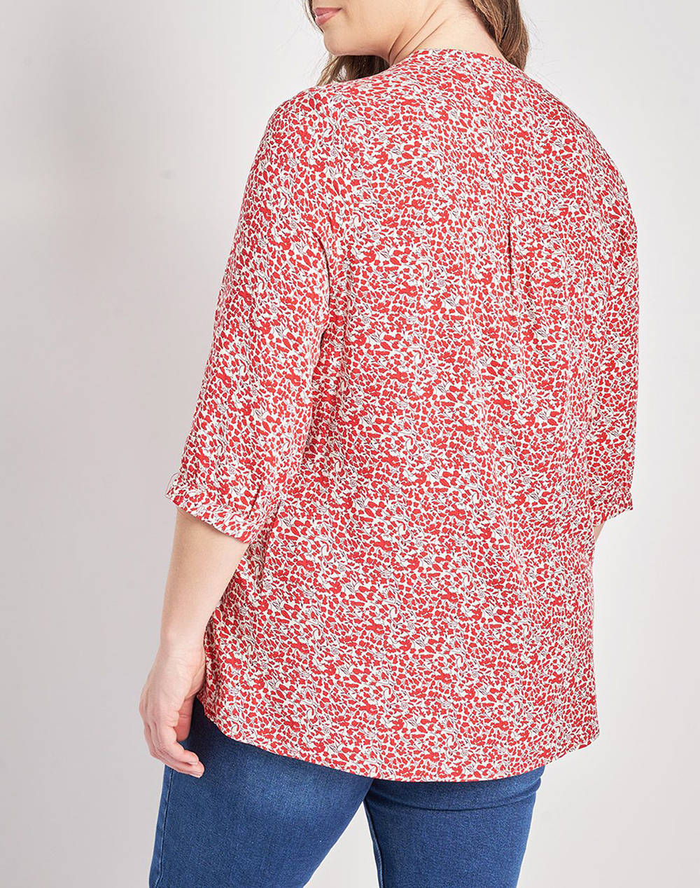 PARABITA Bluza din vascoza cu imprimeu floral cu V