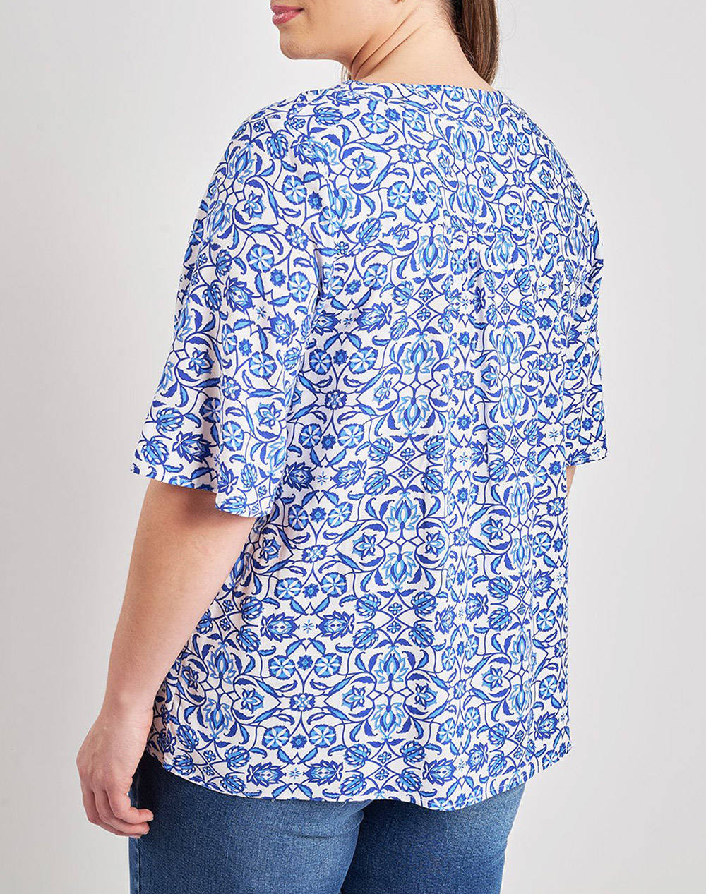PARABITA Bluza floral din vascoza cu decolteu V