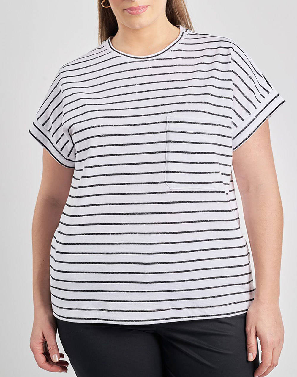 PARABITA Bluza din bumbac cu dungi