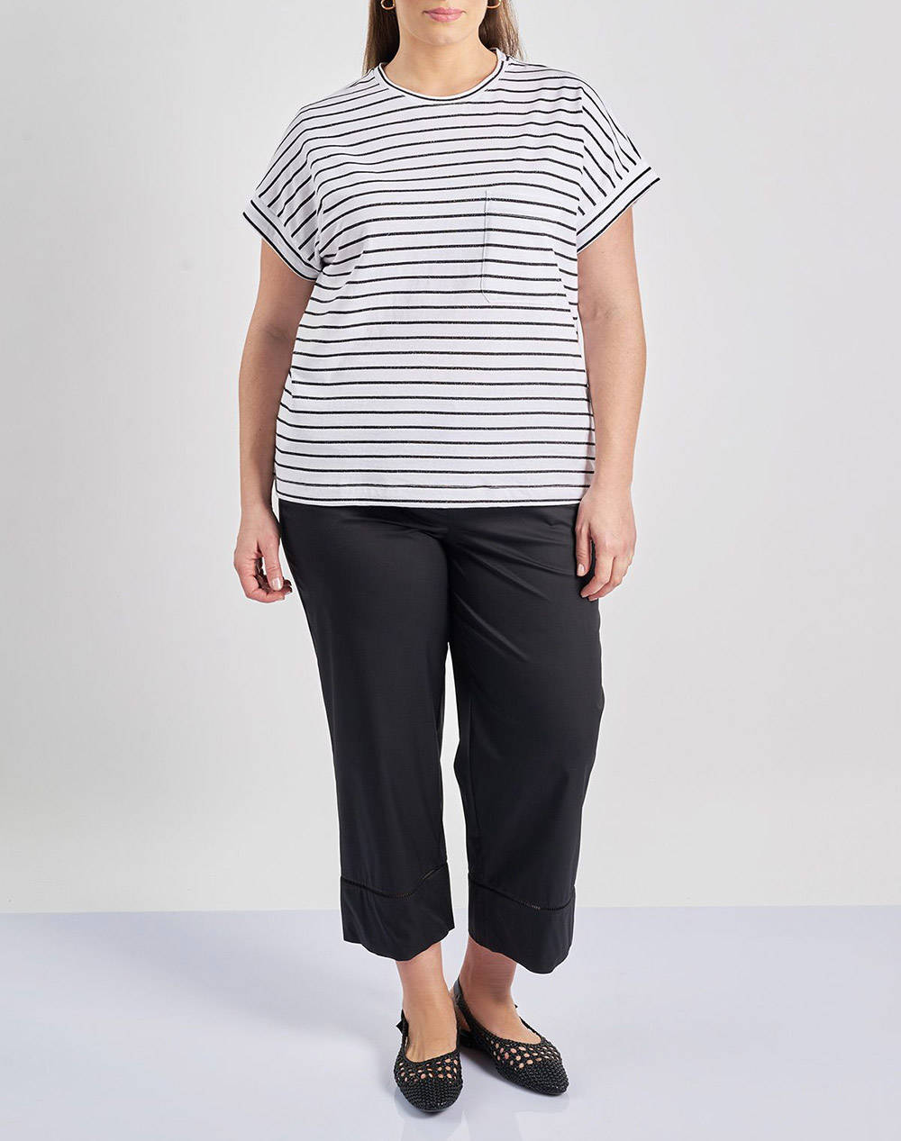 PARABITA Bluza din bumbac cu dungi