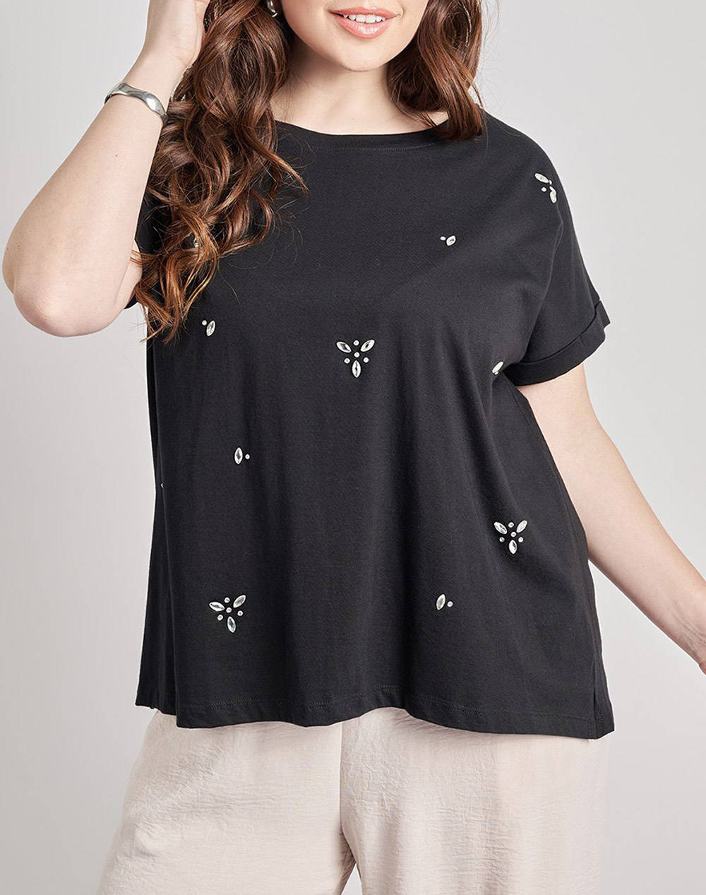 PARABITA Bluza mako cu strass