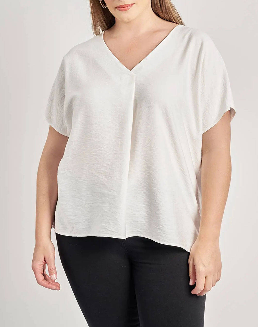 PARABITA Bluza cu pliuri discrete si textura tip in.