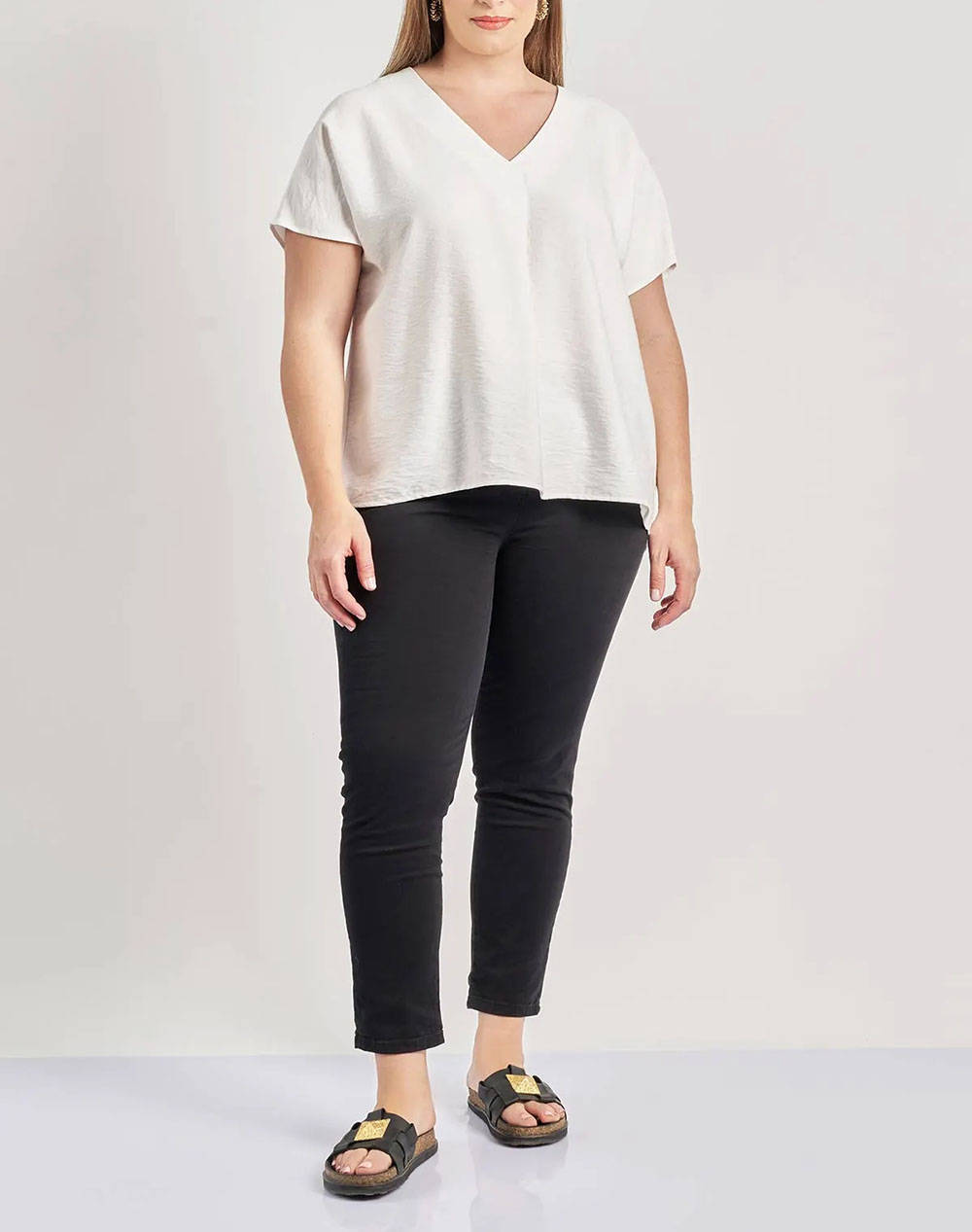 PARABITA Bluza cu pliuri discrete si textura tip in.