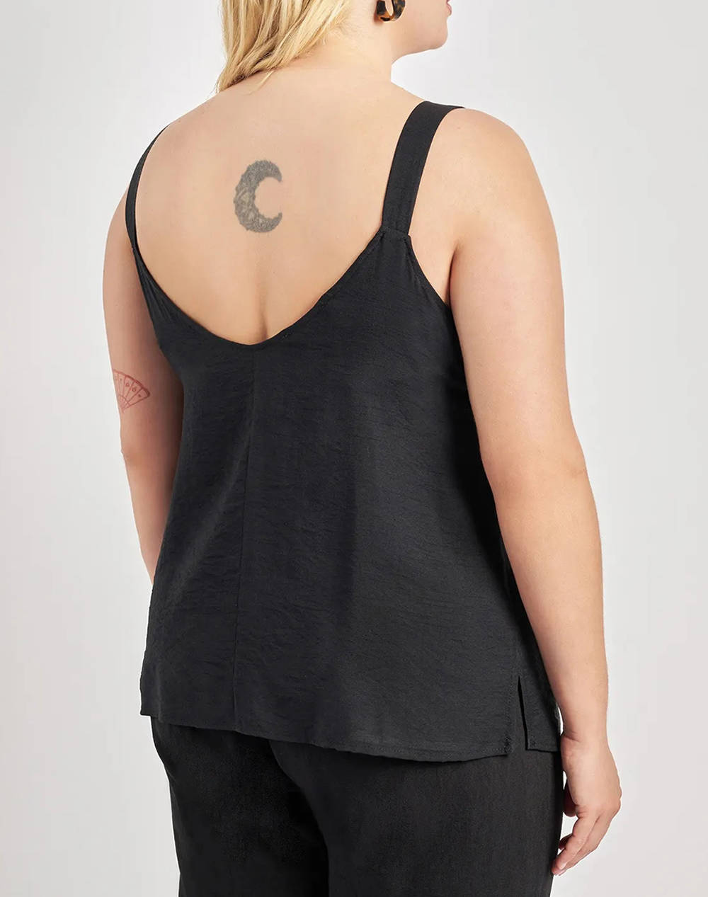 PARABITA Bluza cu bretele, aspect de in, decorata cu margele