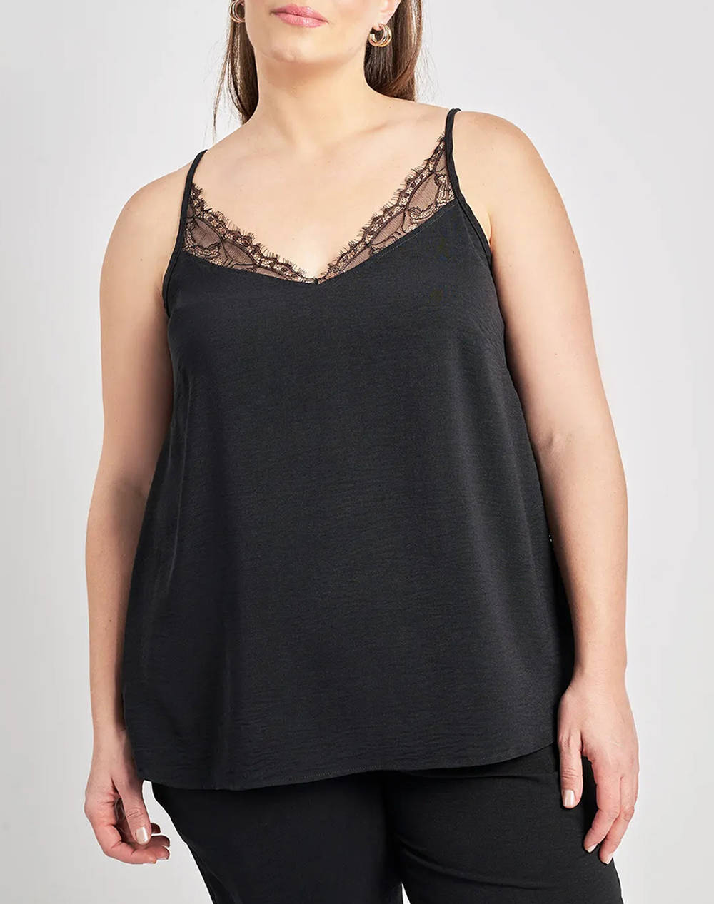 PARABITA Top lenjerie cu efect washed in relief cu dantela
