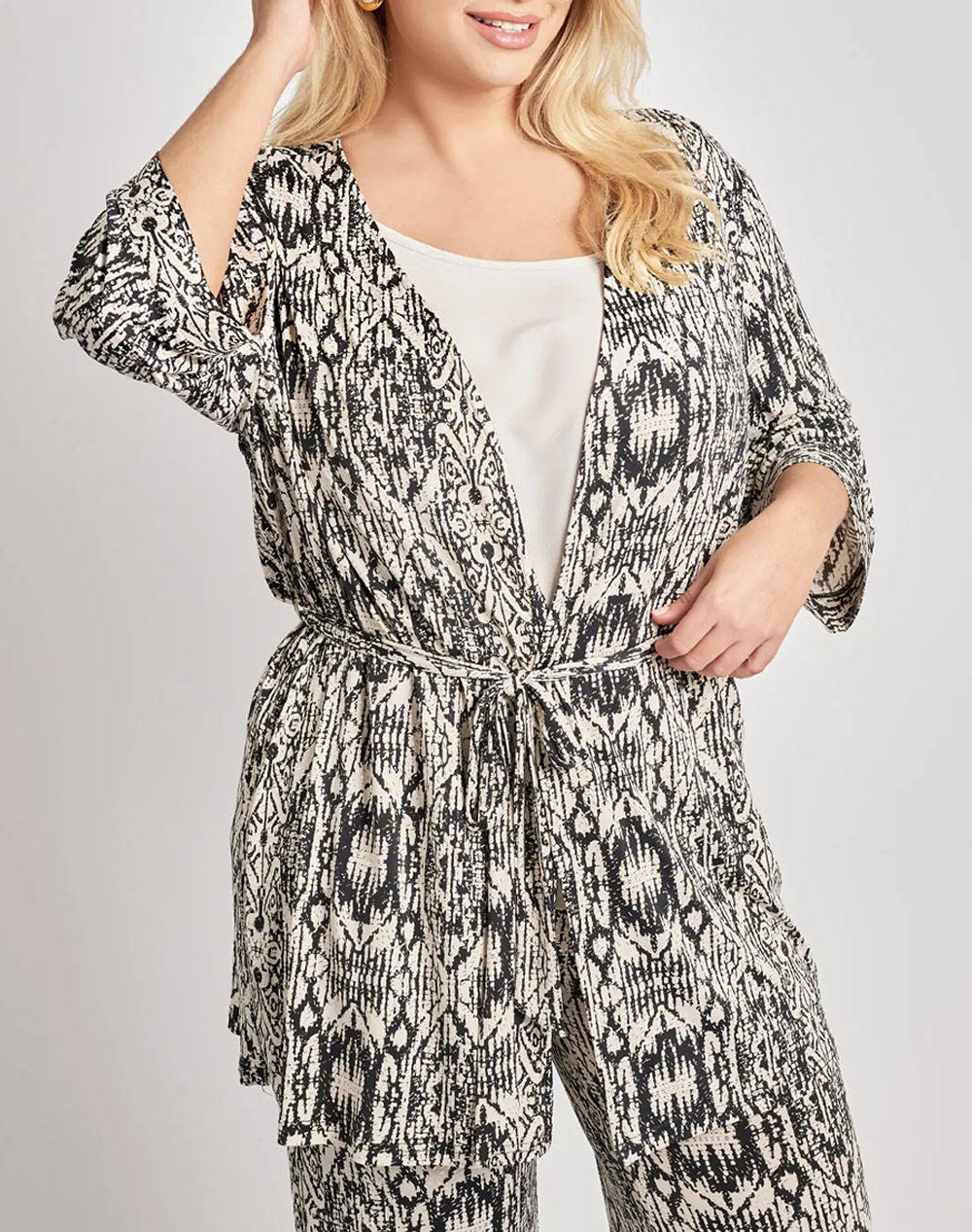 PARABITA Kimono cu imprimeu boho batik super jersey