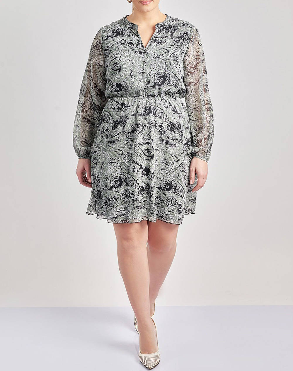 PARABITA Mini rochie chiffon cu imprimeu
