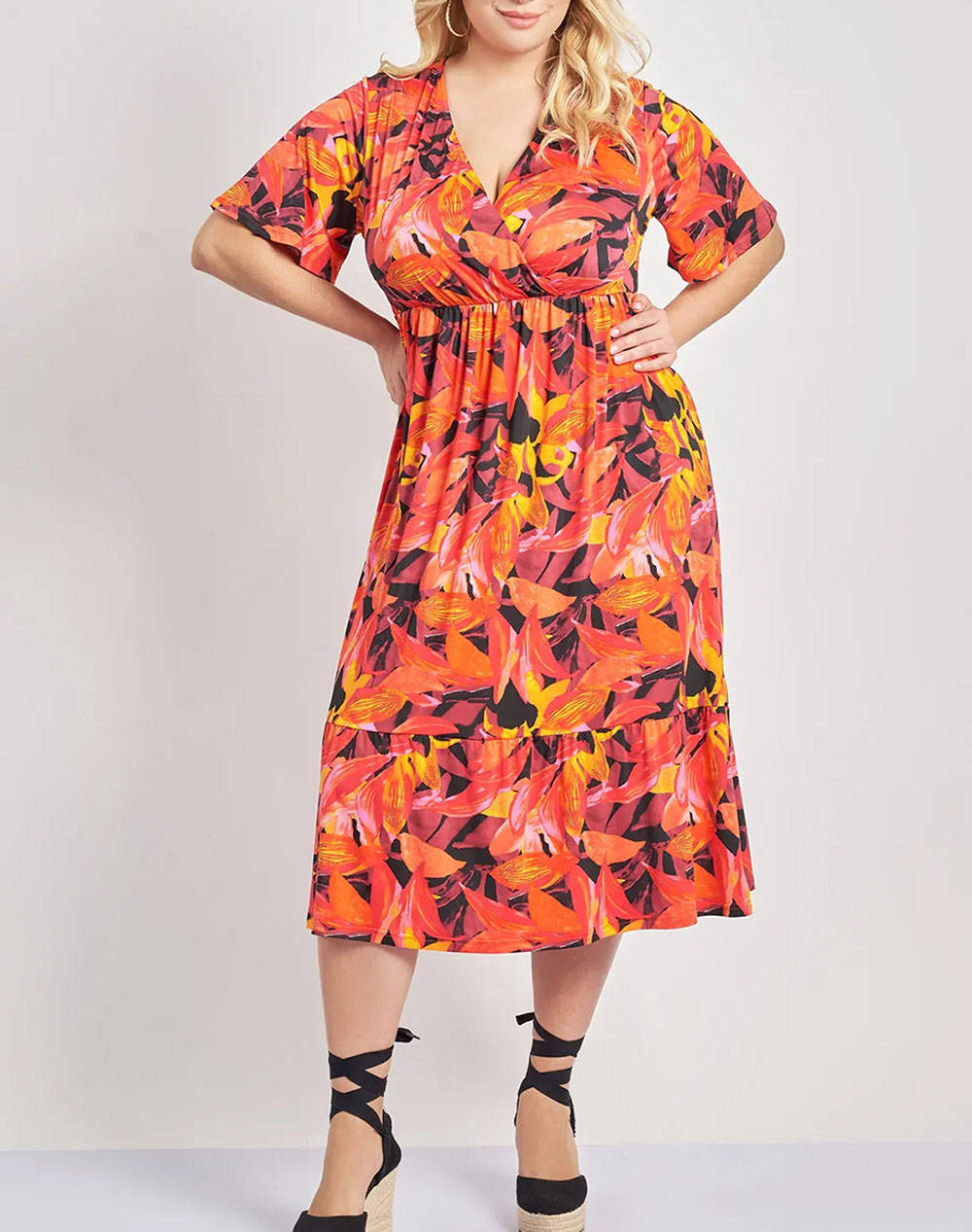 PARABITA Rochie de dama elastica cu imprimeu floral