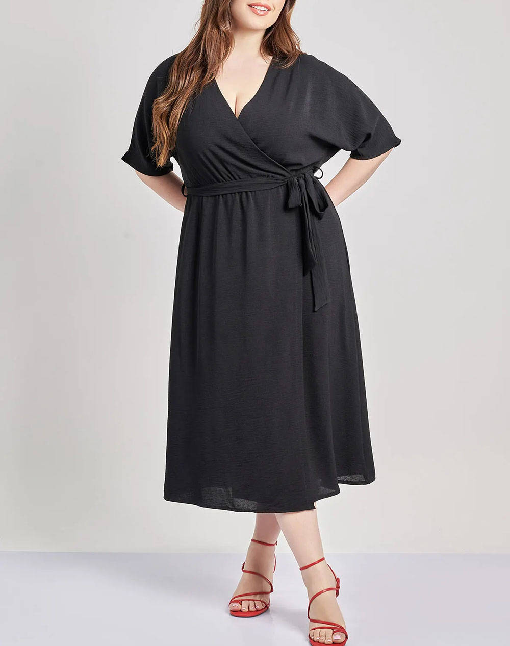 PARABITA Rochie aeriana cu curea washed in relief