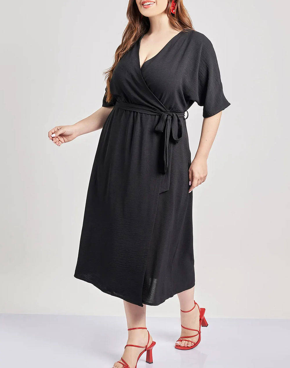 PARABITA Rochie aeriana cu curea washed in relief