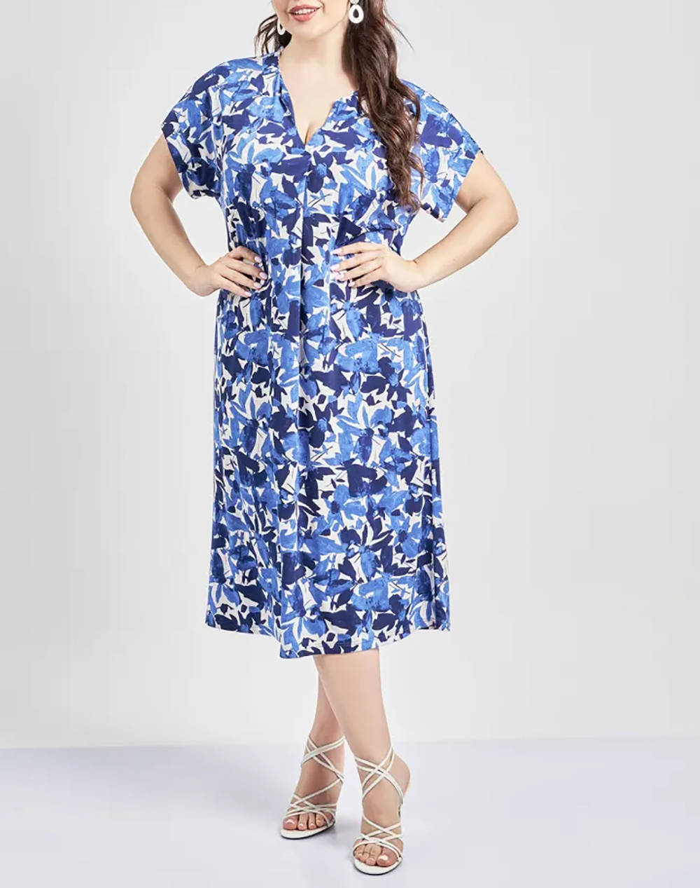 PARABITA Rochie midi jersey cu imprimeu floral