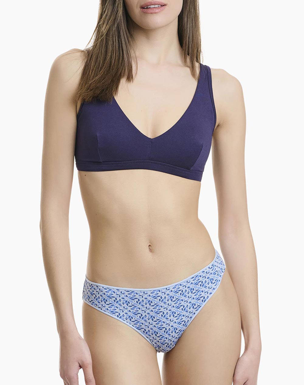 WALK DE DAMA SLIP BAMBOO CU DESIGN FLORAL 2BUC