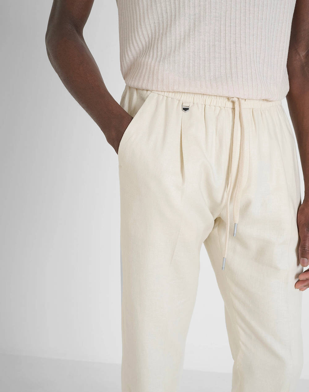 ANTONY MORATO MMTR00748FA800126 MIN OF 6 TROUSERS NEIL REGULAR FIT IN TWILL LINEN VISCOSE BLEND FABRIC PANTALONI DE BARBATI