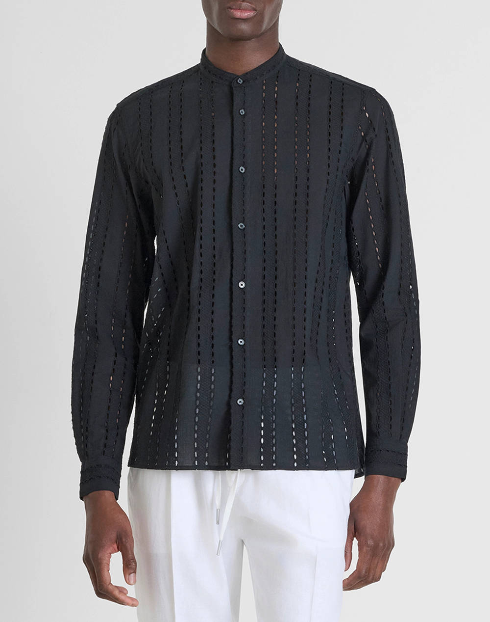 ANTONY MORATO MMSL00668FA440063 MIN OF 6 SHIRT MADRID REGULAR STRAIGTH FIT IN EMBROIDERED POPELINE COTTON FABRIC WITH LOGOED METAL BADGE CAMASA DE BARBATI
