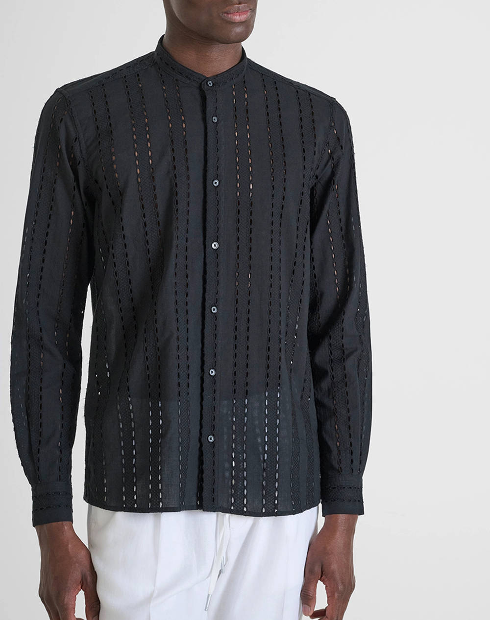 ANTONY MORATO MMSL00668FA440063 MIN OF 6 SHIRT MADRID REGULAR STRAIGTH FIT IN EMBROIDERED POPELINE COTTON FABRIC WITH LOGOED METAL BADGE CAMASA DE BARBATI
